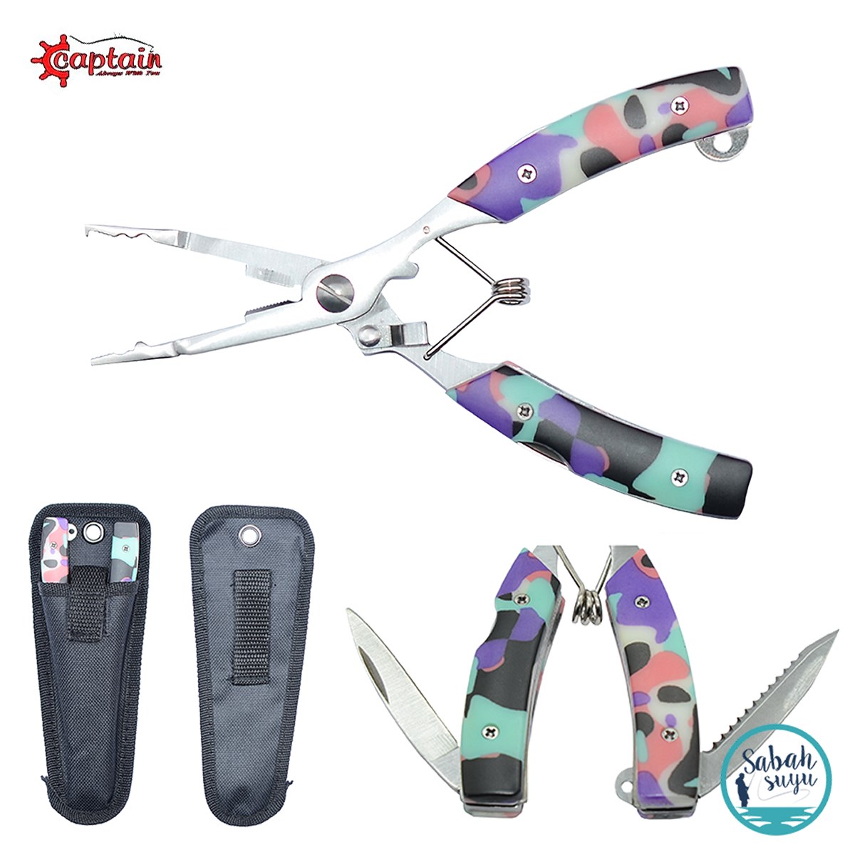 Captain 7517 Halka Açıcı - Kesici Pense - Çakı 16cm Rainbow