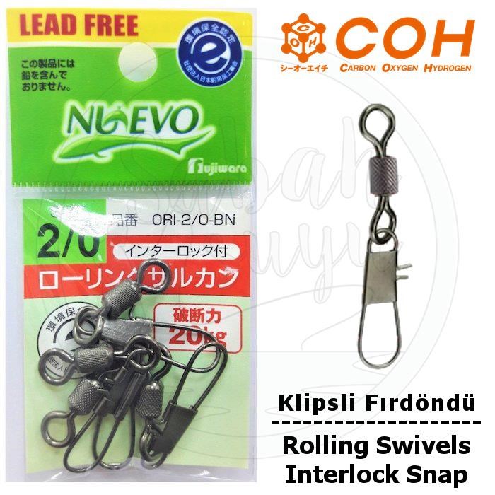 COH Klipsli Fırdöndü #2/0 20kg (Interlock Snap)