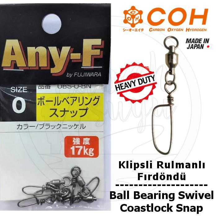 COH Klipsli Rulmanlı Fırdöndü EX #0 17kg (Heavy Duty / Coastlock Snap)