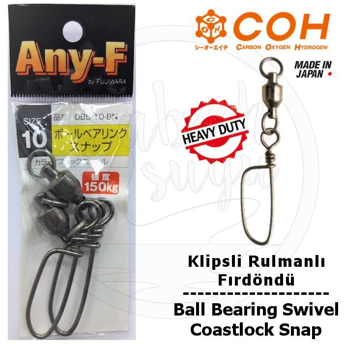 COH Klipsli Rulmanlı Fırdöndü EX #10 150kg (Heavy Duty / Coastlock Snap)