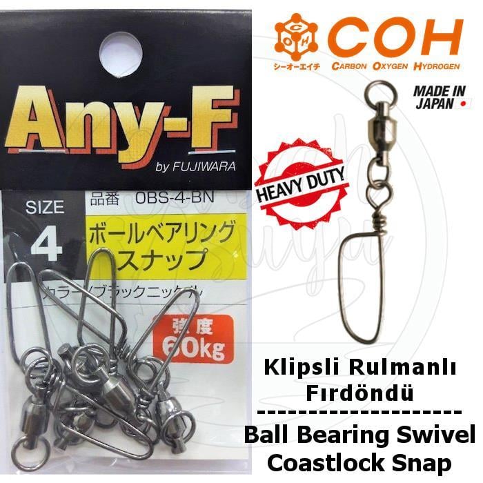 COH Klipsli Rulmanlı Fırdöndü EX #4 50kg (Heavy Duty / Coastlock Snap)