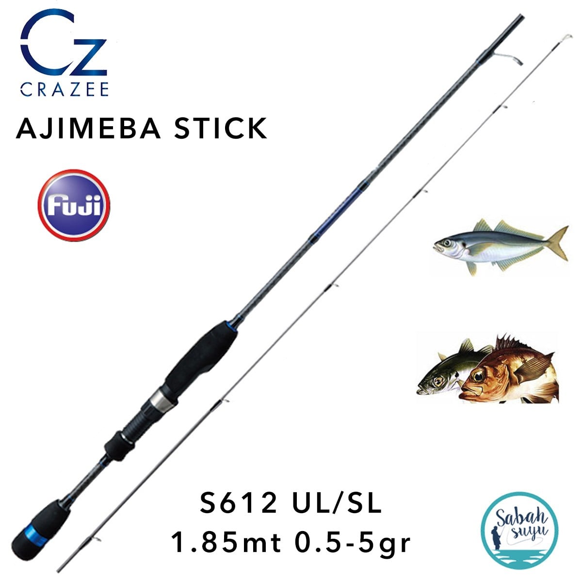 Crazee AjiMeba Stick S612 UL/SL LRF Kamış 1.85mt 0.5-5 gr