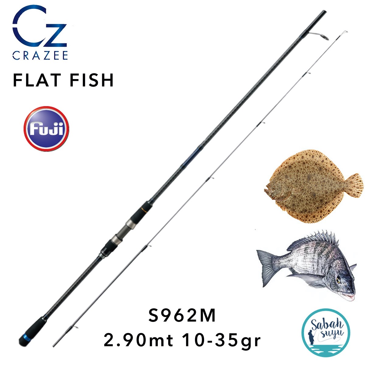 Crazee Flat Fish S962M 2.90mt 10-35gr (2P) Spin Kamış