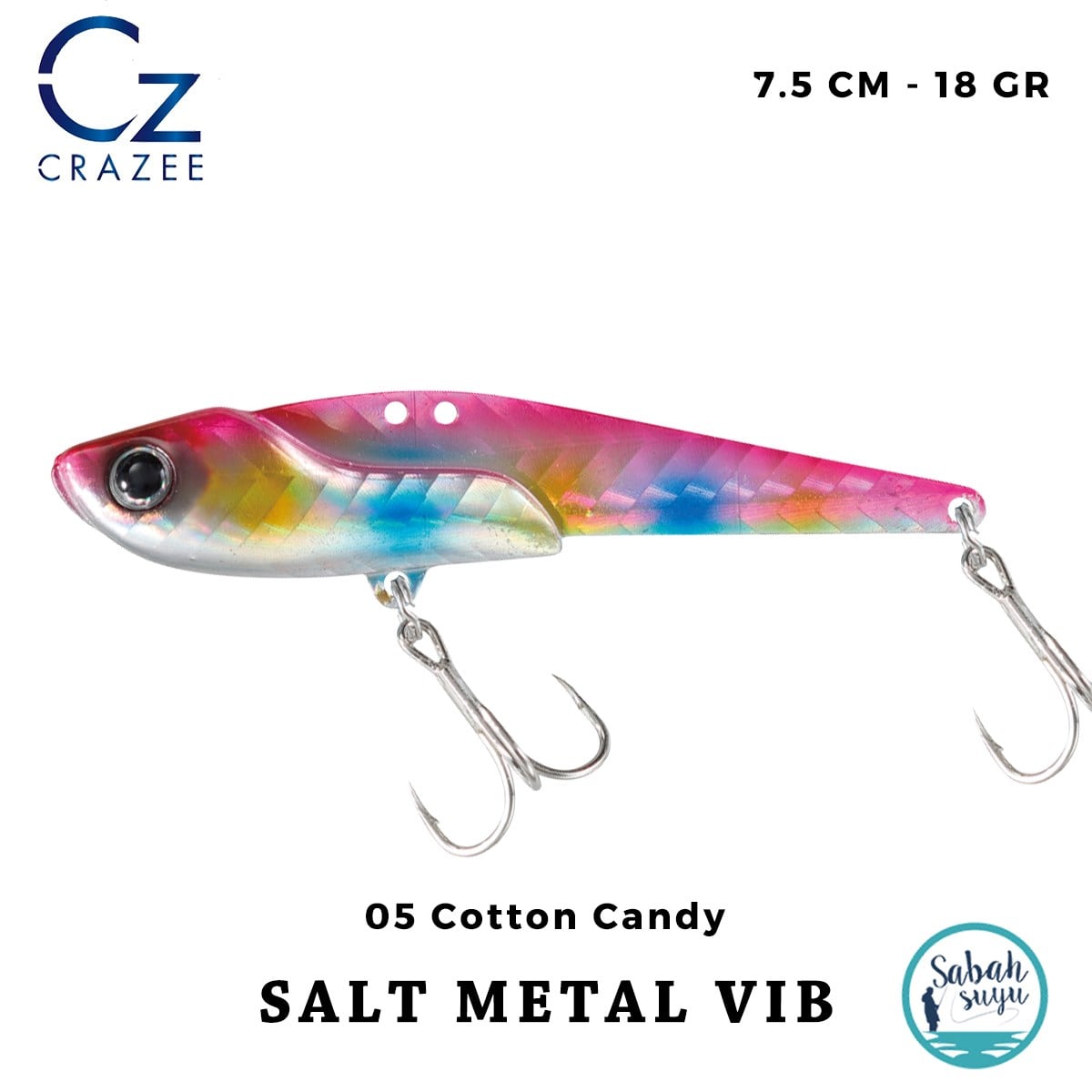 Crazee Salt Metal VIB 75 Vibrasyon Jig 75mm 18gr #05 Cotton Candy