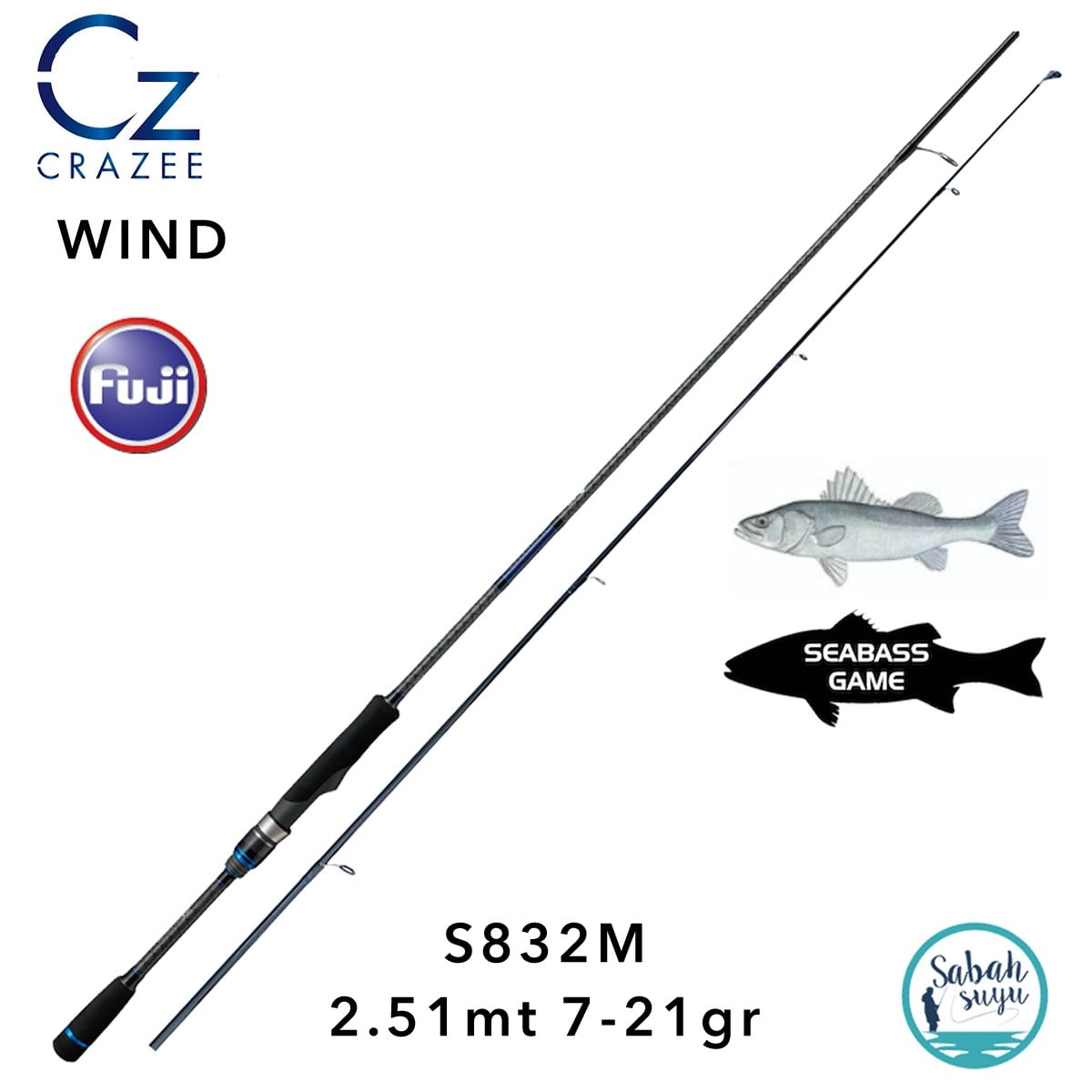 Crazee Wind S832M 2.51mt 7-21gr (2P) Spin Kamış
