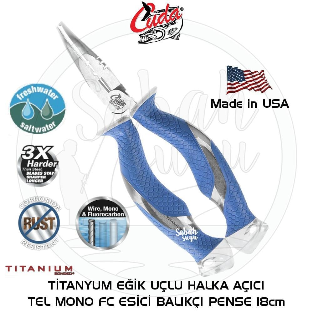 Cuda Titanyum Eğik Uçlu Halka Açıcı - Kesici Pense 18cm