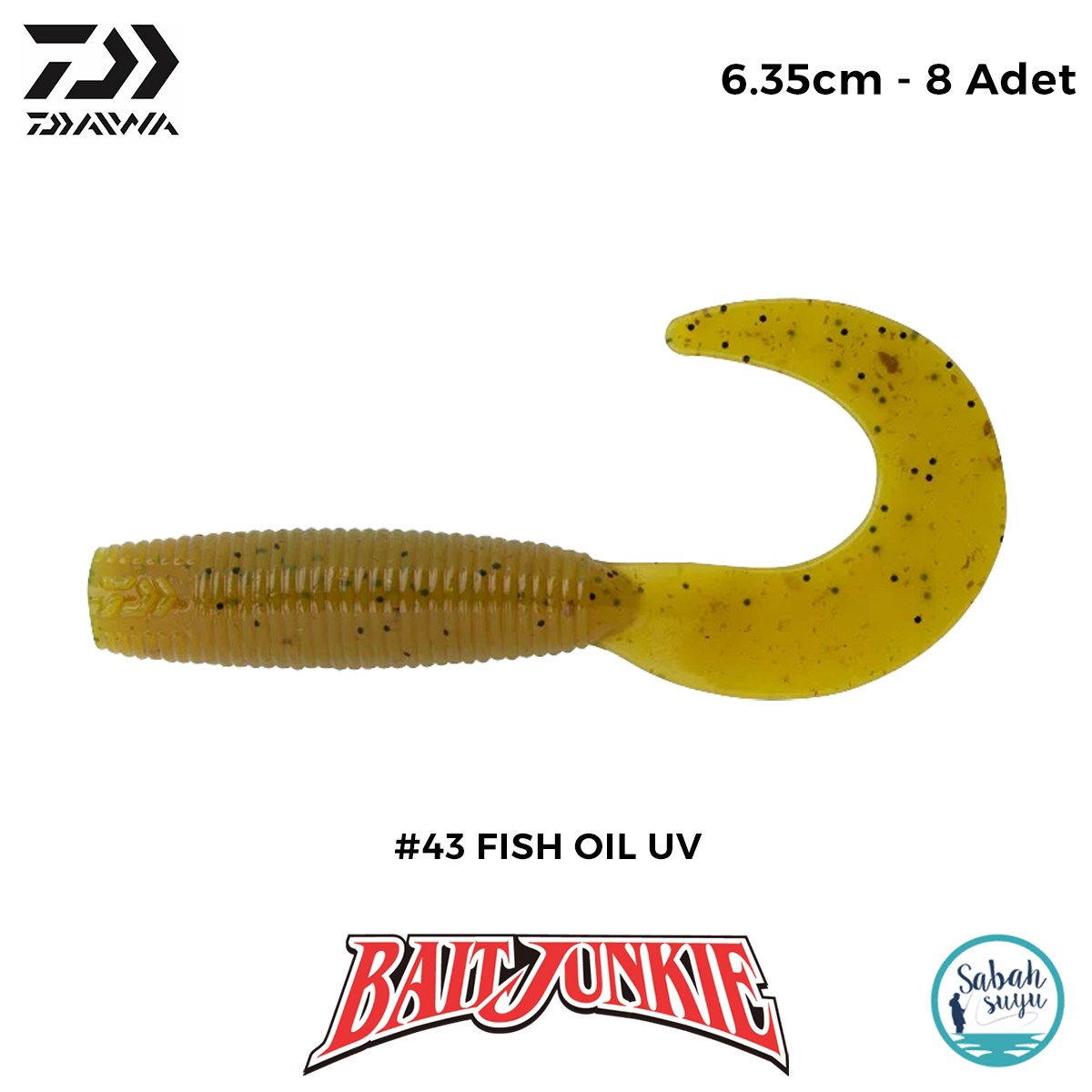 Daiwa Bait Junkie Grub 6.35cm #43 Fish Oil UV (8 Adet)