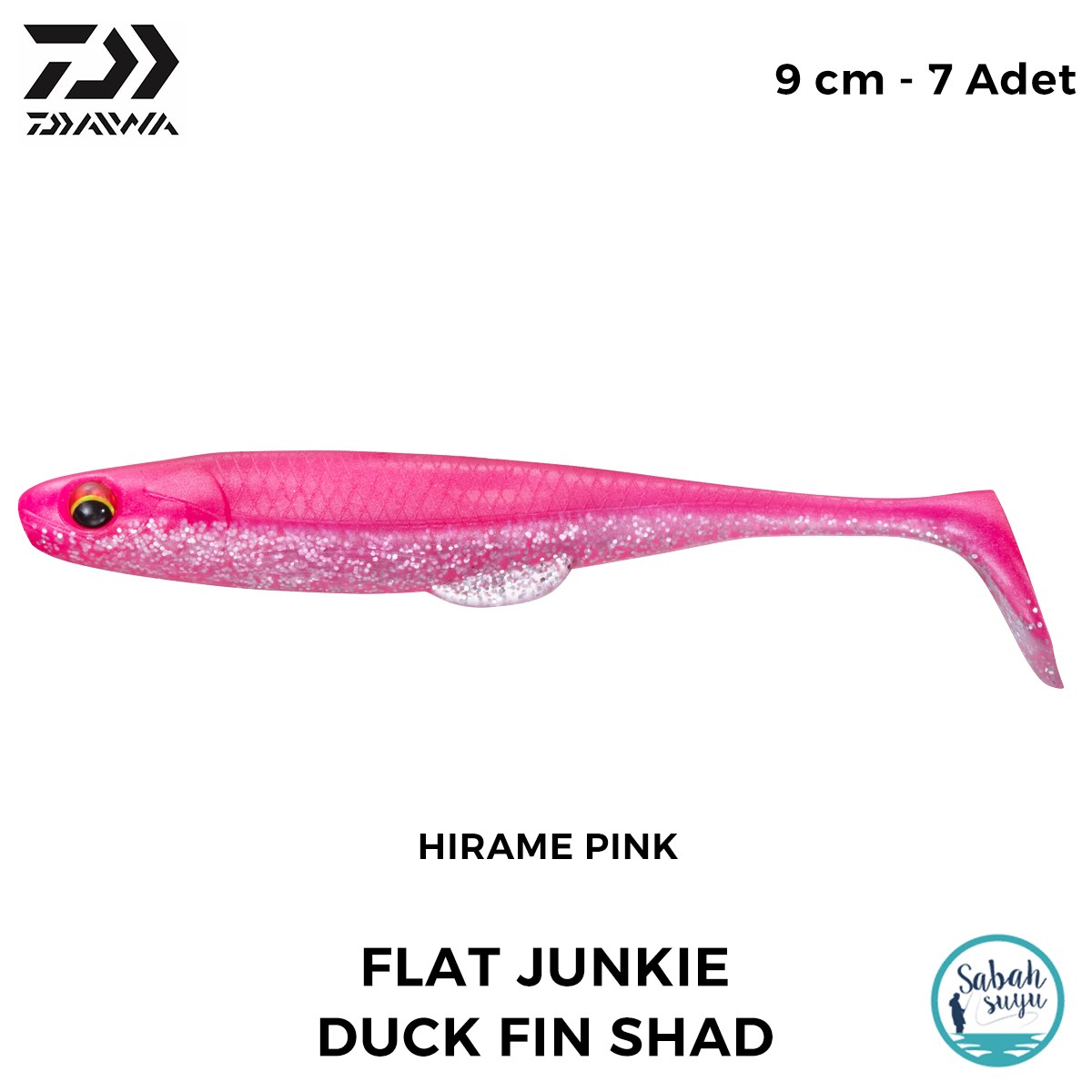 Daiwa FJ Duck Fin Shad 9cm (3.5'') Hirame Pink Silikon Balık (7 Adet)