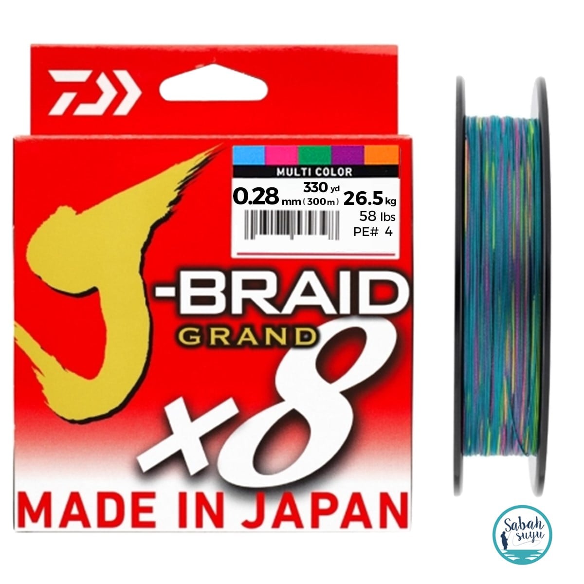 Daiwa J-Braid Grand PE 8X İp Misina 0.28mm 26.5kg 300mt Multicolor
