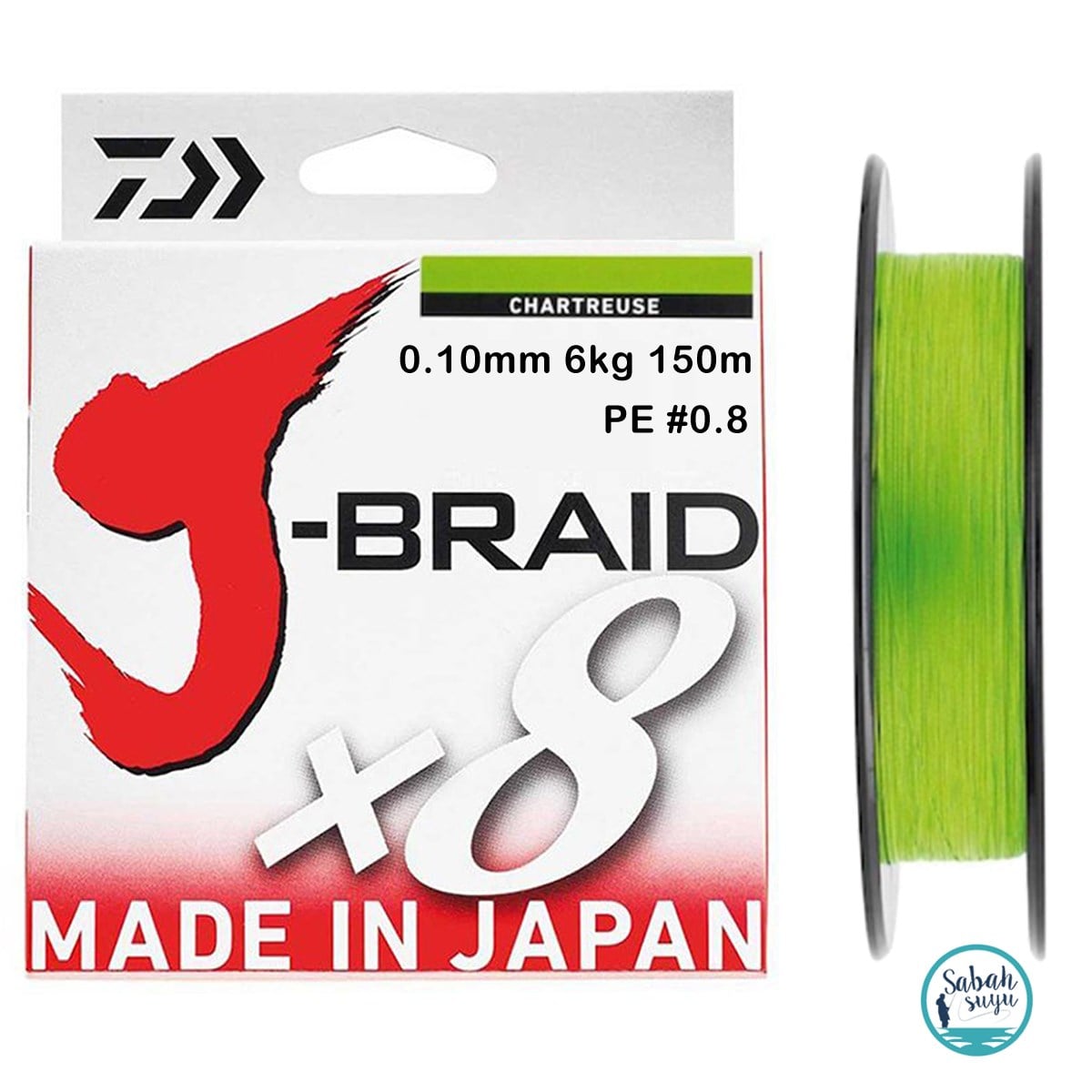 Daiwa J-Braid PE 8X İp Misina 0.10mm 6kg 150mt Açık Yeşil