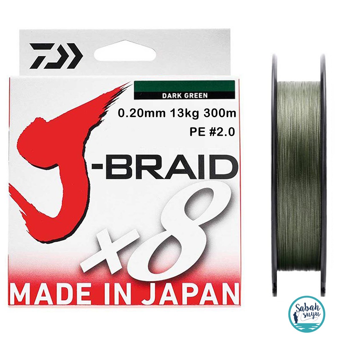 Daiwa J-Braid PE 8X İp Misina 0.20mm 13kg 300mt Koyu Yeşil