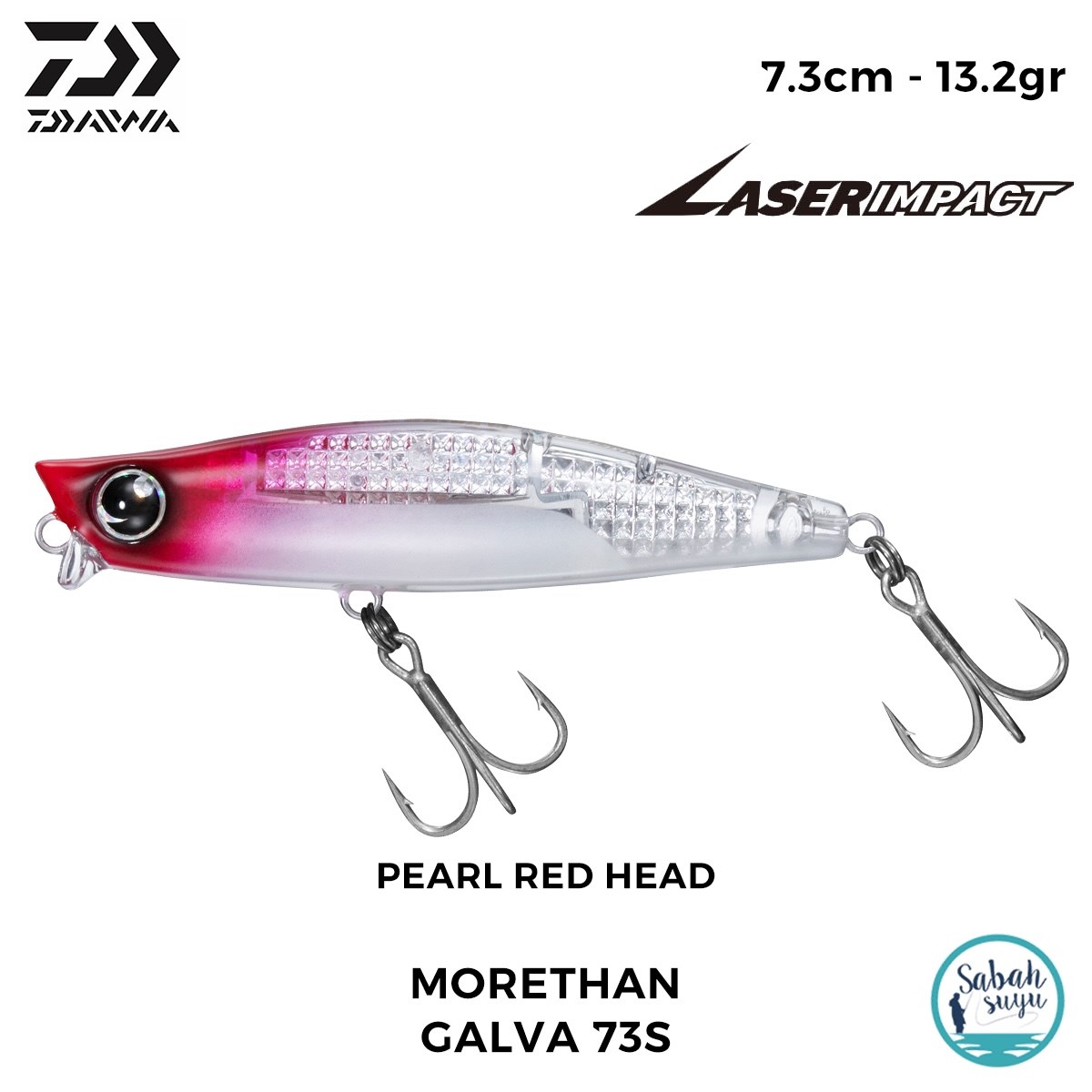 Daiwa Morethan Galva 73S-LI 7.3cm 13.2gr LI Pearl Red Head