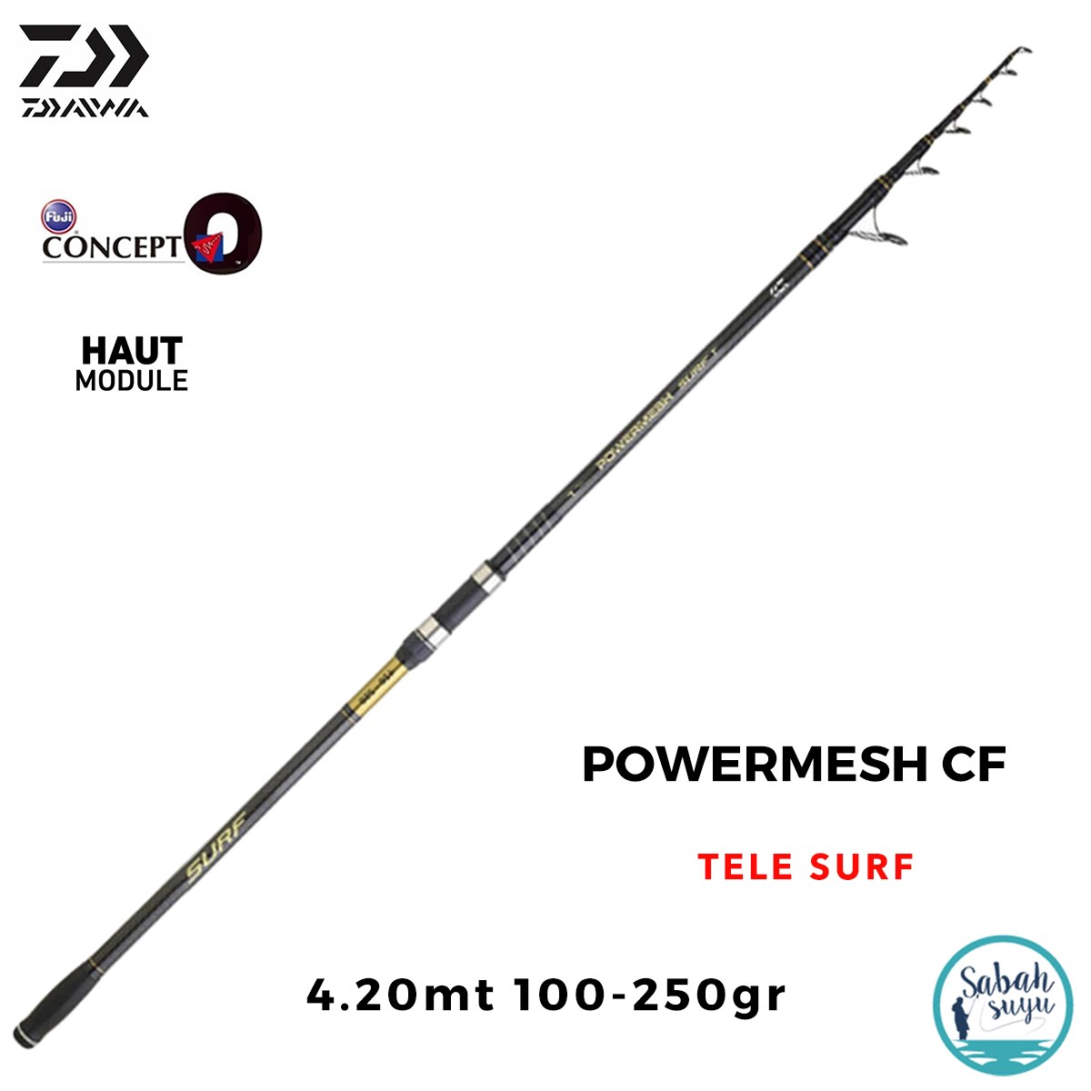 Daiwa Powermesh CF 4.20mt 100-250gr Teleskopik Surf Kamış