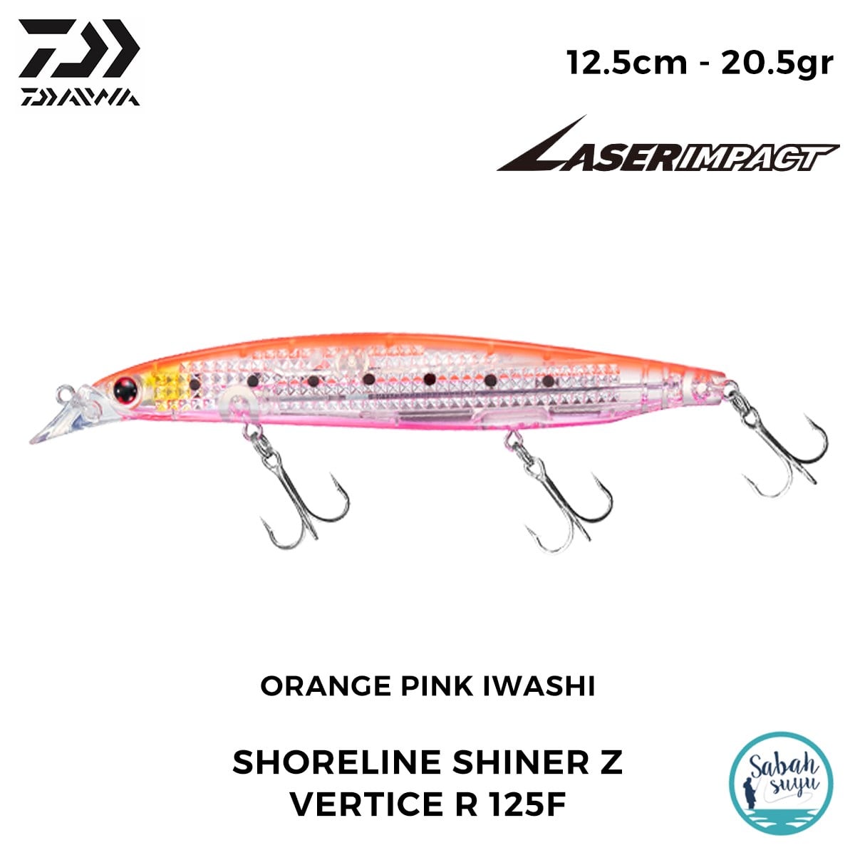 Daiwa SLS-Z Vertice R 125F-LI 12.5cm 20.5gr LI Orange Pink Iwashi