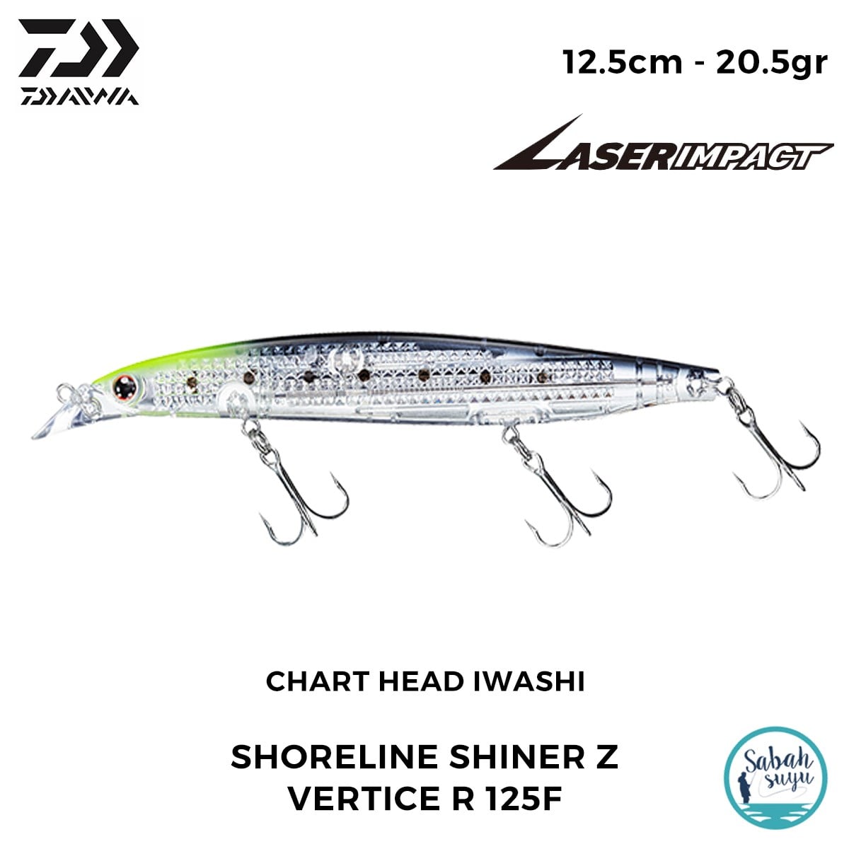 Daiwa SLS-Z Vertice R 125F-LI 12.5cm 20.5gr LI Chart Head Iwashi