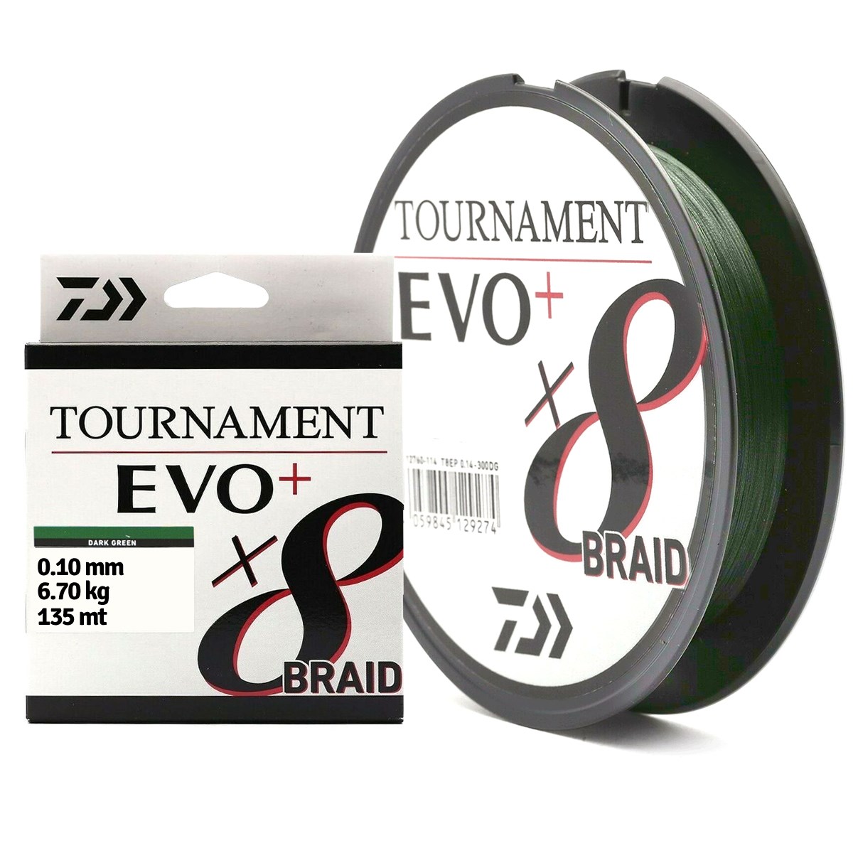 Daiwa Tournament Evo+ 8X İp Misina 0.10mm 6.7kg 135mt Koyu Yeşil
