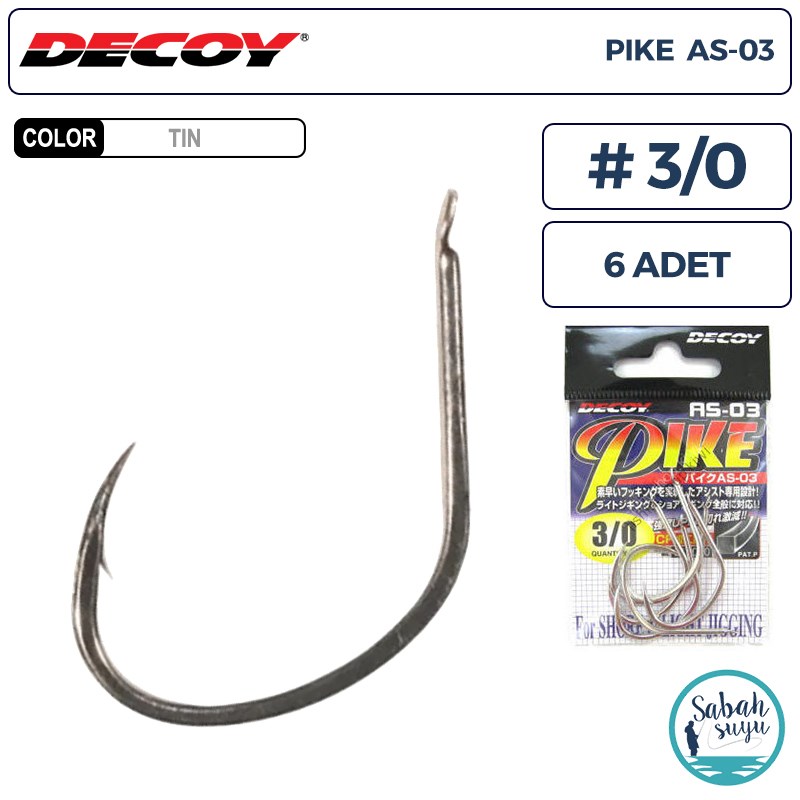 Decoy AS-03 Pike Light Jigging Asist İğne TIN #3/0 (6 Adet)