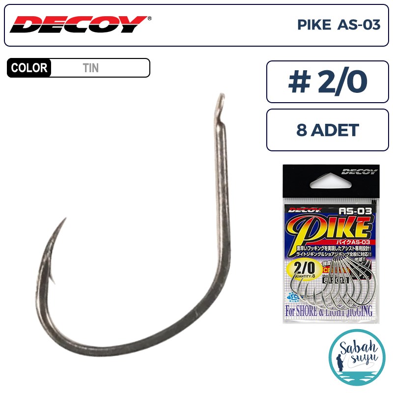 Decoy AS-03 Pike Light Jigging Asist İğne TIN #2/0 (8 Adet)