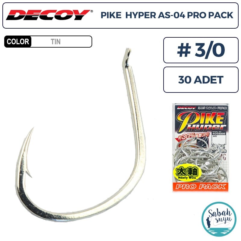 Decoy AS-04 Pike Hyper Jigging Asist İğne TIN #3/0 Pro Pack (30 Adet)