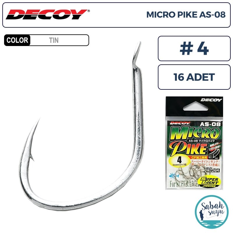 Decoy AS-08 Micro Pike Super Light Jigging Asist İğne TIN #4 (16 Adet)