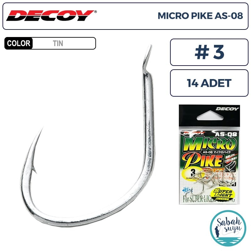 Decoy AS-08 Micro Pike Super Light Jigging Asist İğne TIN #3 (14 Adet)