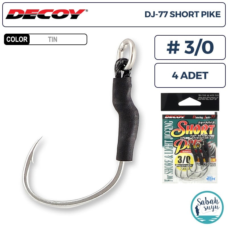 Decoy DJ-77 Short Pike Tekli Arka Asist İğnesi #3/0 (4 Adet)