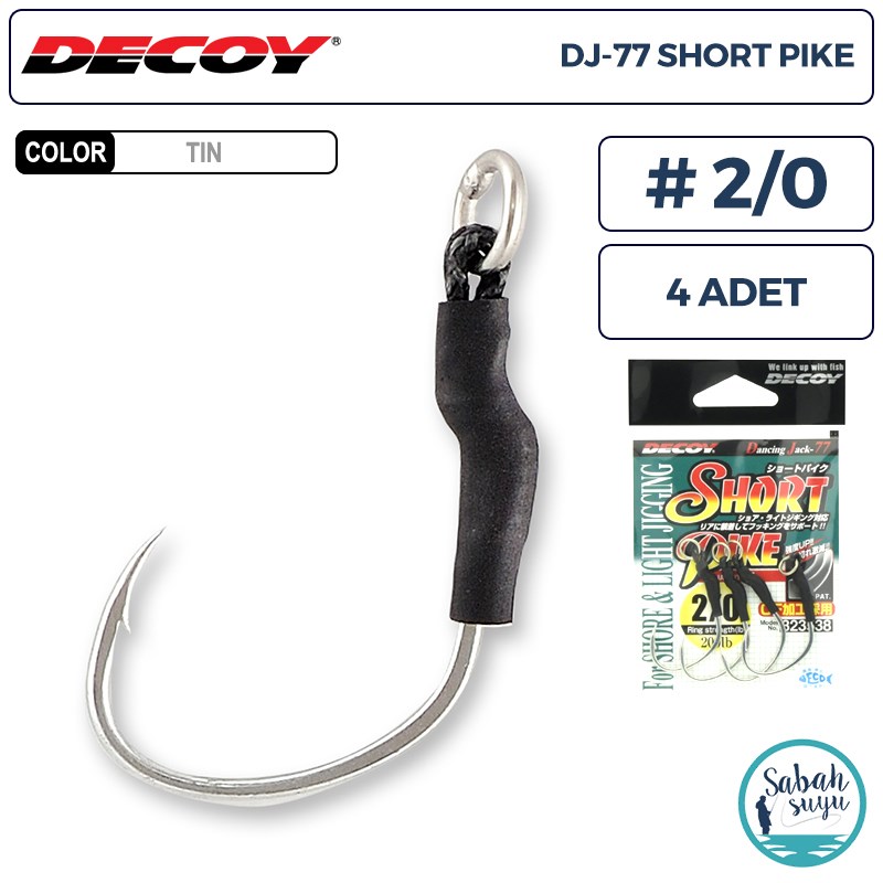 Decoy DJ-77 Short Pike Tekli Arka Asist İğnesi #2/0 (4 Adet)