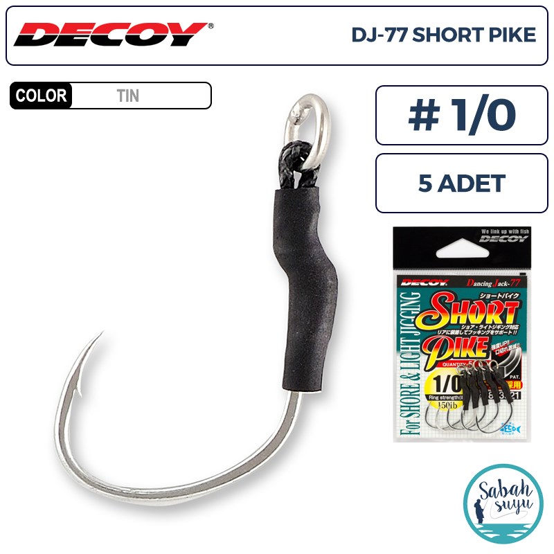 Decoy DJ-77 Short Pike Tekli Arka Asist İğnesi #1/0 (5 Adet)