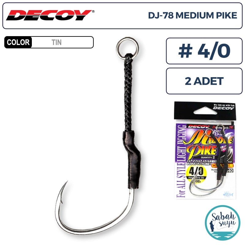 Decoy DJ-78 Middle Pike Tekli Asist İğnesi #4/0 (2 Adet)