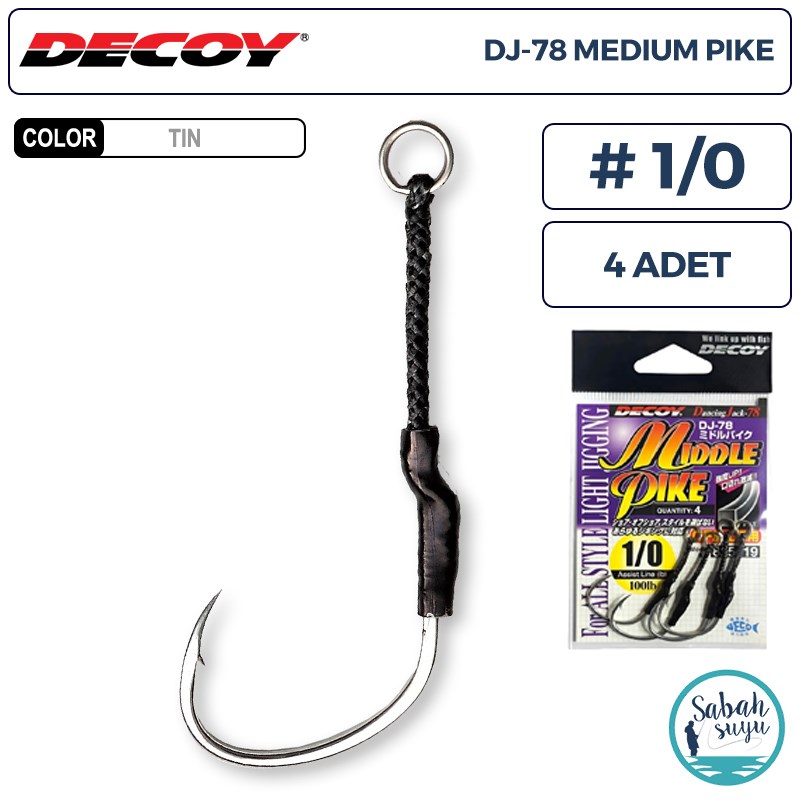 Decoy DJ-78 Middle Pike Tekli Asist İğnesi #1/0 (4 Adet)