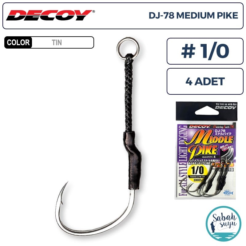 Decoy DJ-78 Middle Pike Tekli Asist İğnesi #1/0 (4 Adet)