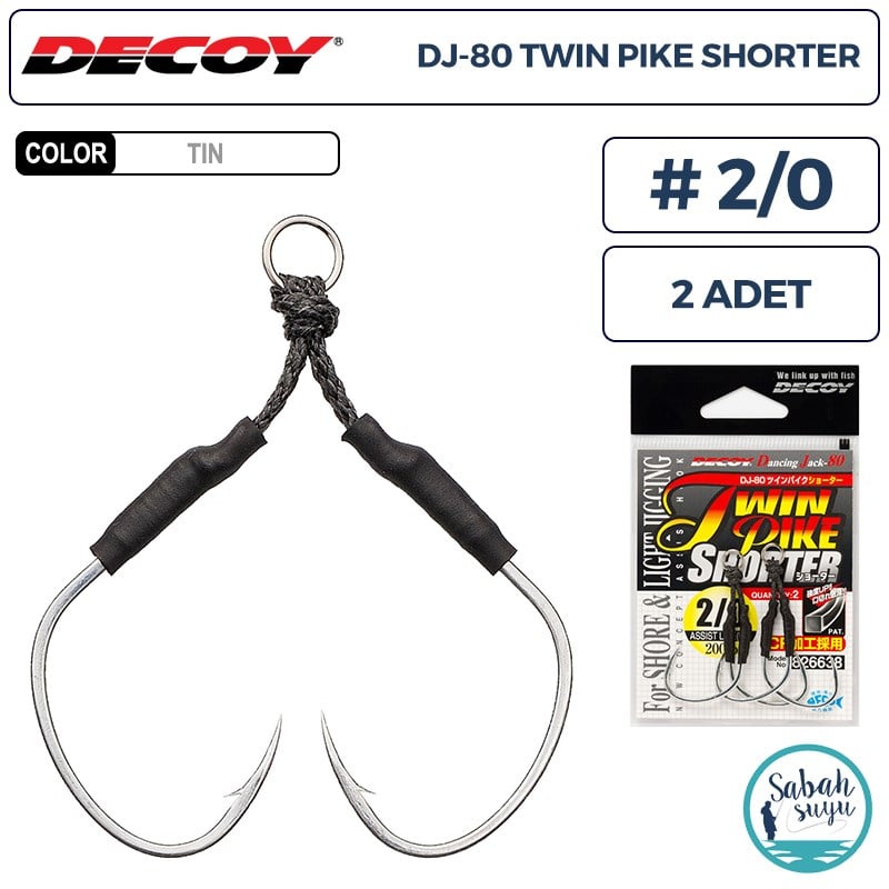 Decoy DJ-80 Twin Pike Shorter Çiftli Asist İğnesi #2/0 (2 Adet)