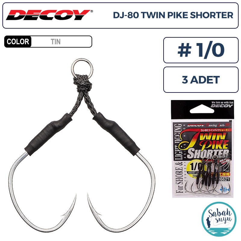Decoy DJ-80 Twin Pike Shorter Çiftli Asist İğnesi #1/0 (3 Adet)