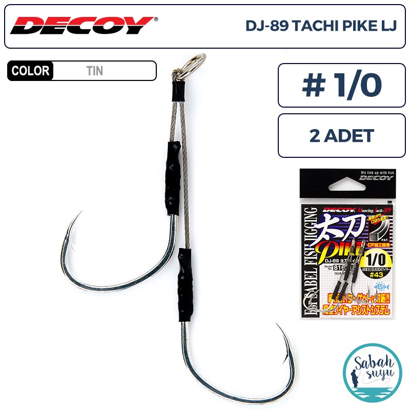 Decoy DJ-89 Tachi Pike LJ Çiftli Jig Asist İğnesi #1/0 (2 Adet)