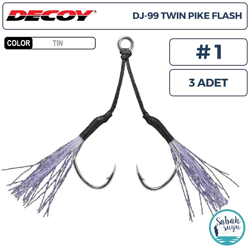 Decoy DJ-99UV Twin Pike Flash Tüylü Çiftli Asist İğnesi #1 (3 Adet)