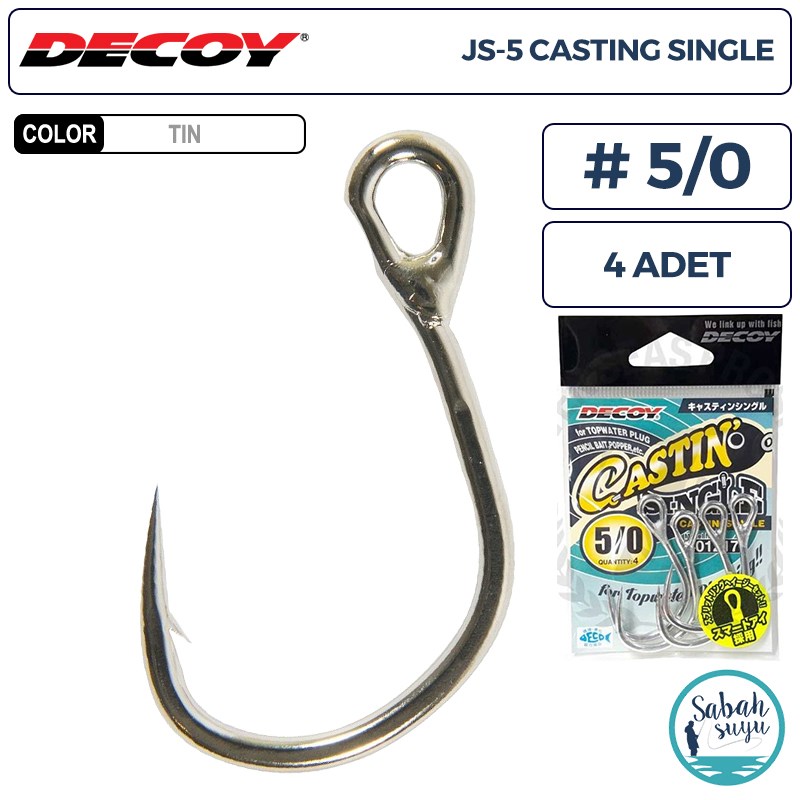 Decoy JS-5 Casting Single Tekli İğne #5/0 (4 Adet)