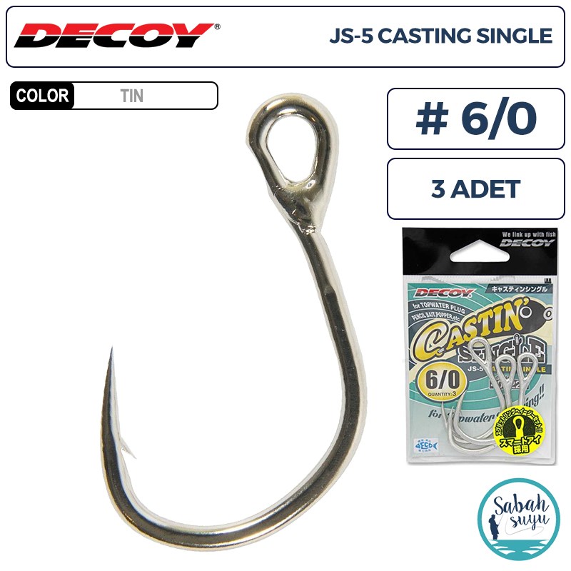 Decoy JS-5 Casting Single Tekli İğne #6/0 (3 Adet)