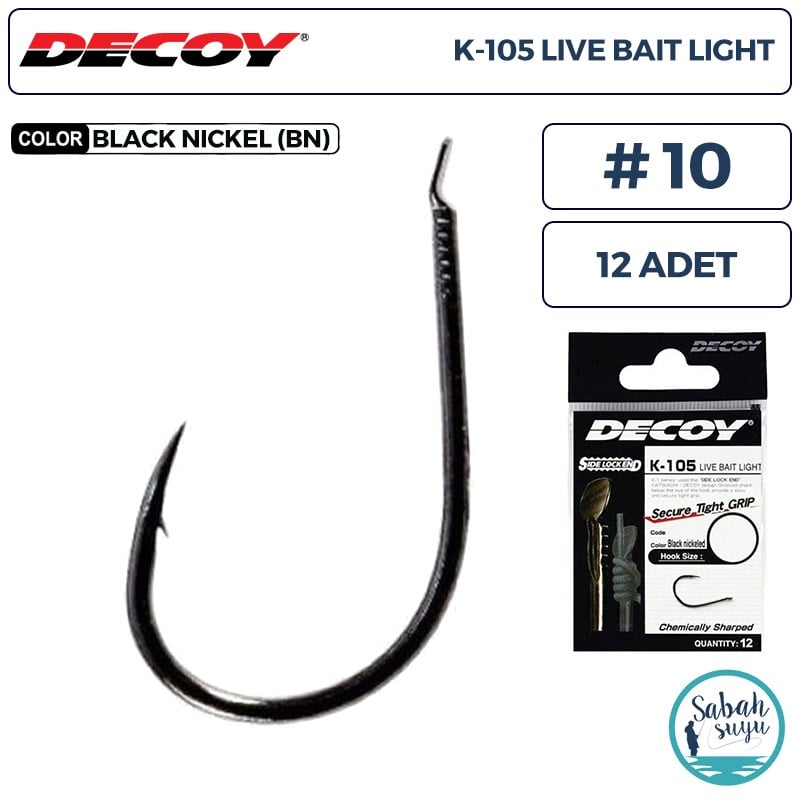 Decoy K-105 Live Bait Light Olta İğnesi BN #10 (12 Adet)