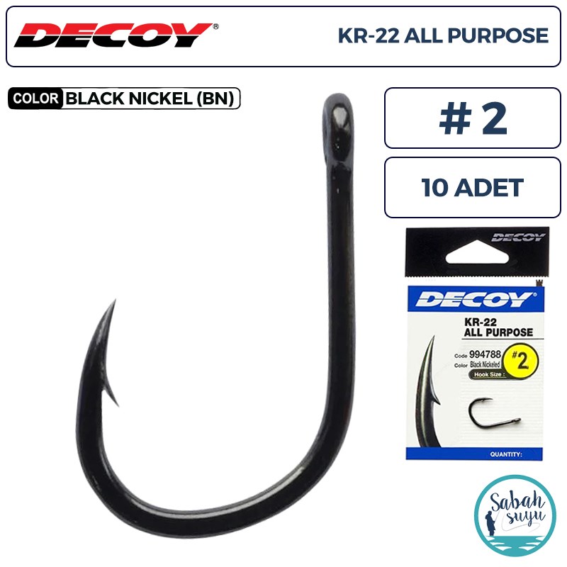 Decoy KR-22 All Purpose Delikli Olta İğnesi BN #2 (10 Adet)