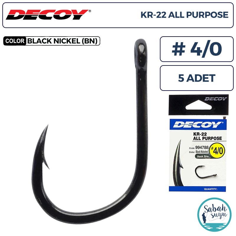 Decoy KR-22 All Purpose Delikli Olta İğnesi BN #4/0 (5 Adet)