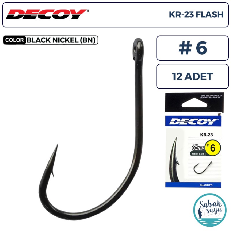 Decoy KR-23 Flash Delikli Olta İğnesi BN #6 (12 Adet)