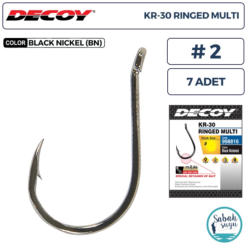 Decoy KR-30 Ringed Multi Delikli Olta İğnesi BN #2 (7 Adet)