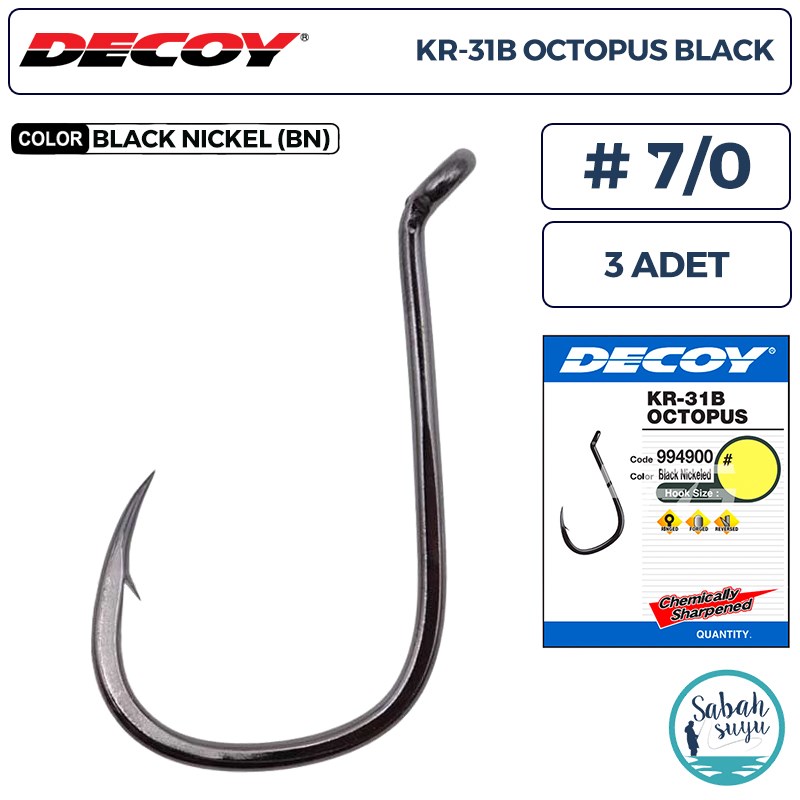 Decoy KR-31B Octopus Delikli Olta İğnesi BN #7/0 (3 Adet)