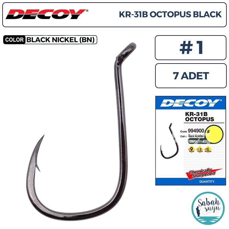 Decoy KR-31B Octopus Delikli Olta İğnesi BN #1 (7 Adet)