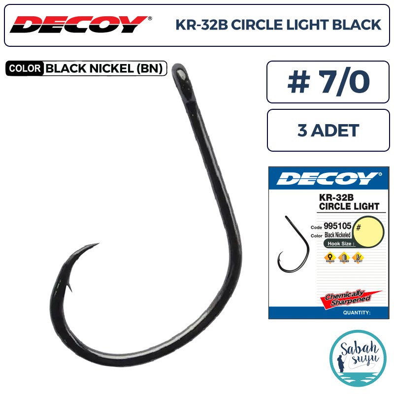 Decoy KR-32B Circle Light Delikli Olta İğnesi BN #7/0 (3 Adet)