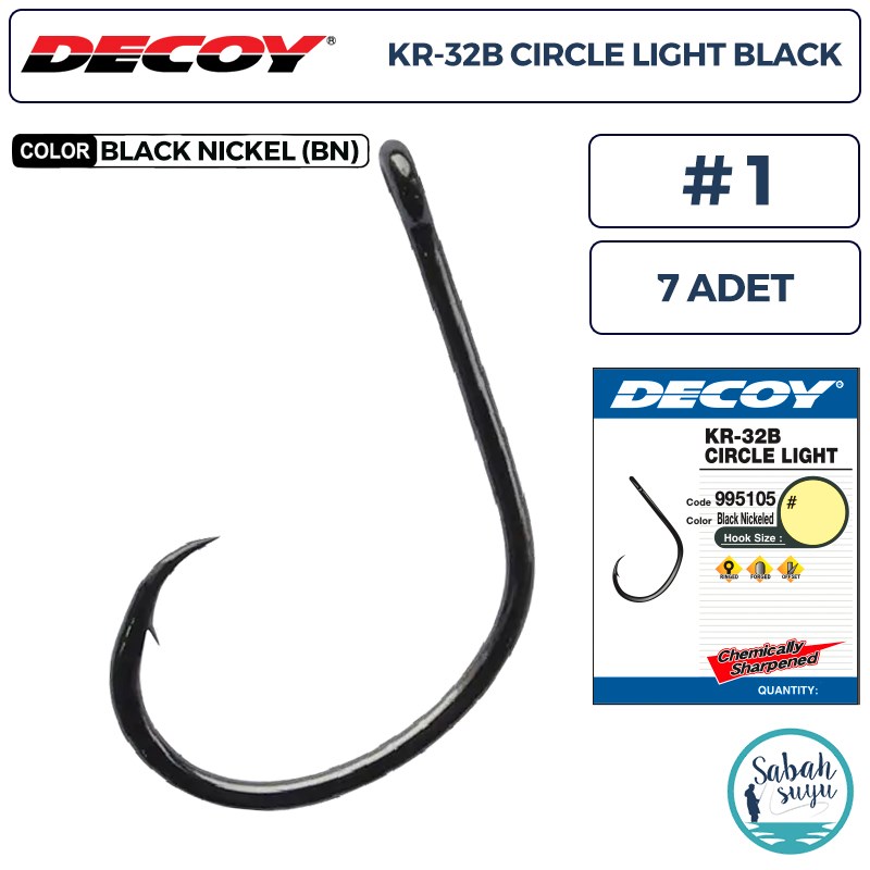 Decoy KR-32B Circle Light Delikli Olta İğnesi BN #1 (7 Adet)