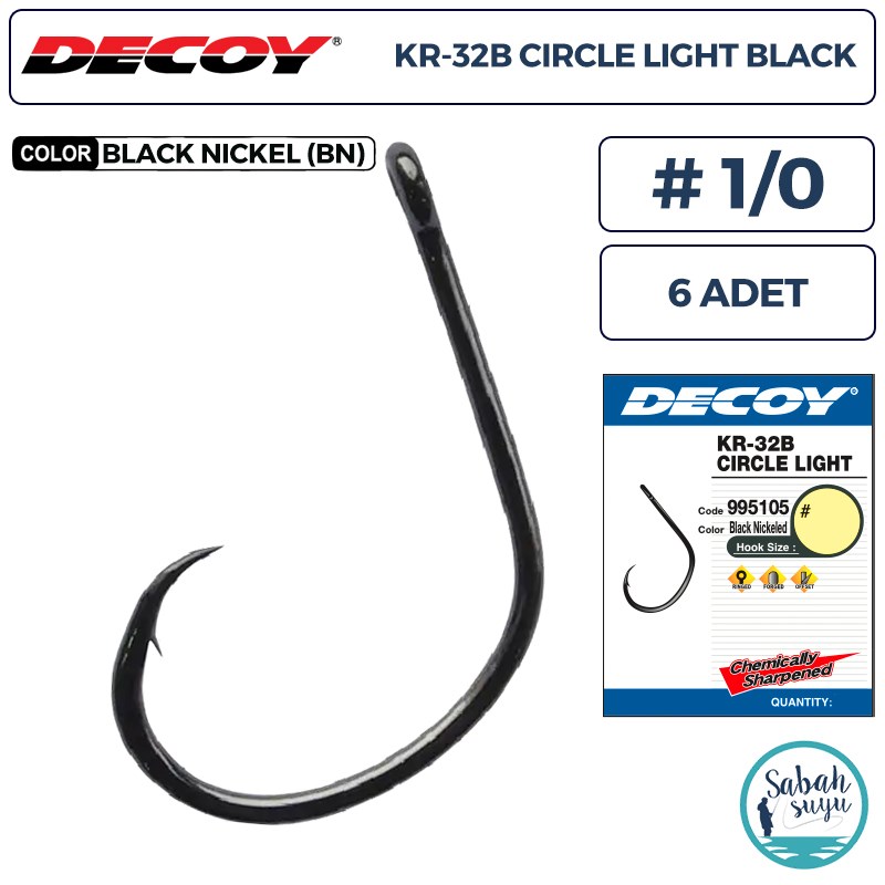 Decoy KR-32B Circle Light Delikli Olta İğnesi BN #1/0 (6 Adet)