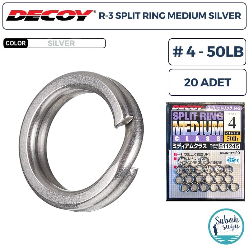 Decoy R-3 Split Ring Halka Medium Silver #4 50lb (20 Adet)