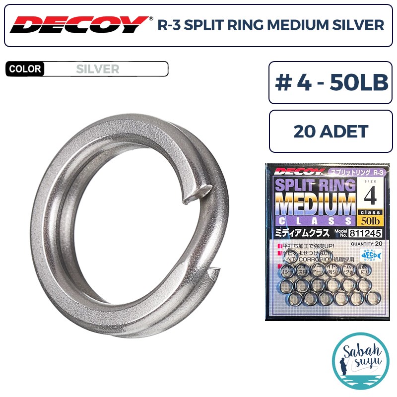 Decoy R-3 Split Ring Halka Medium Silver #4 50lb (20 Adet)