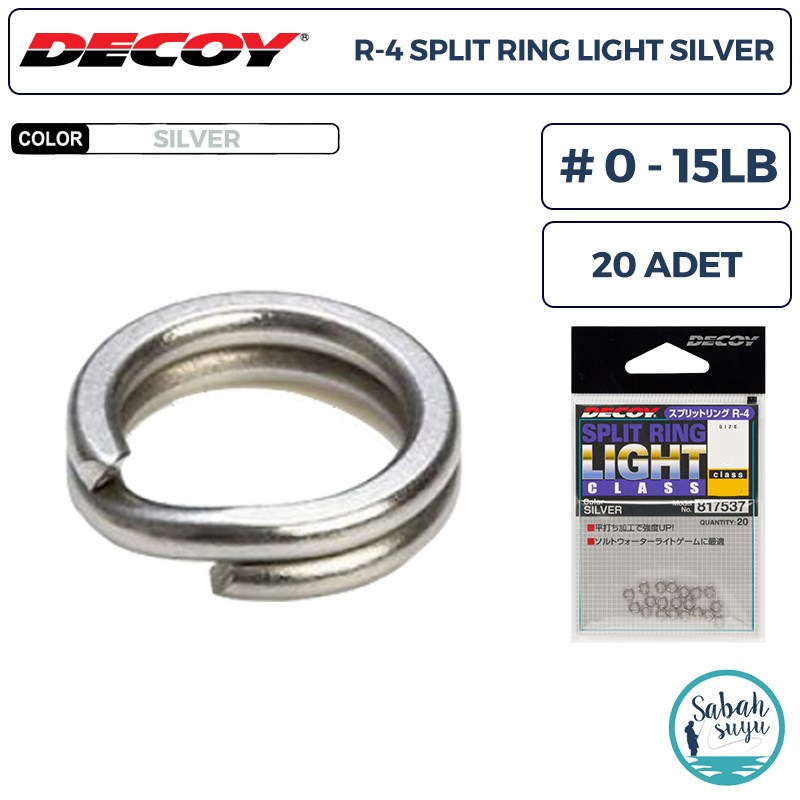 Decoy R-4 Split Ring Halka Light Silver #0 15lb (20 Adet)